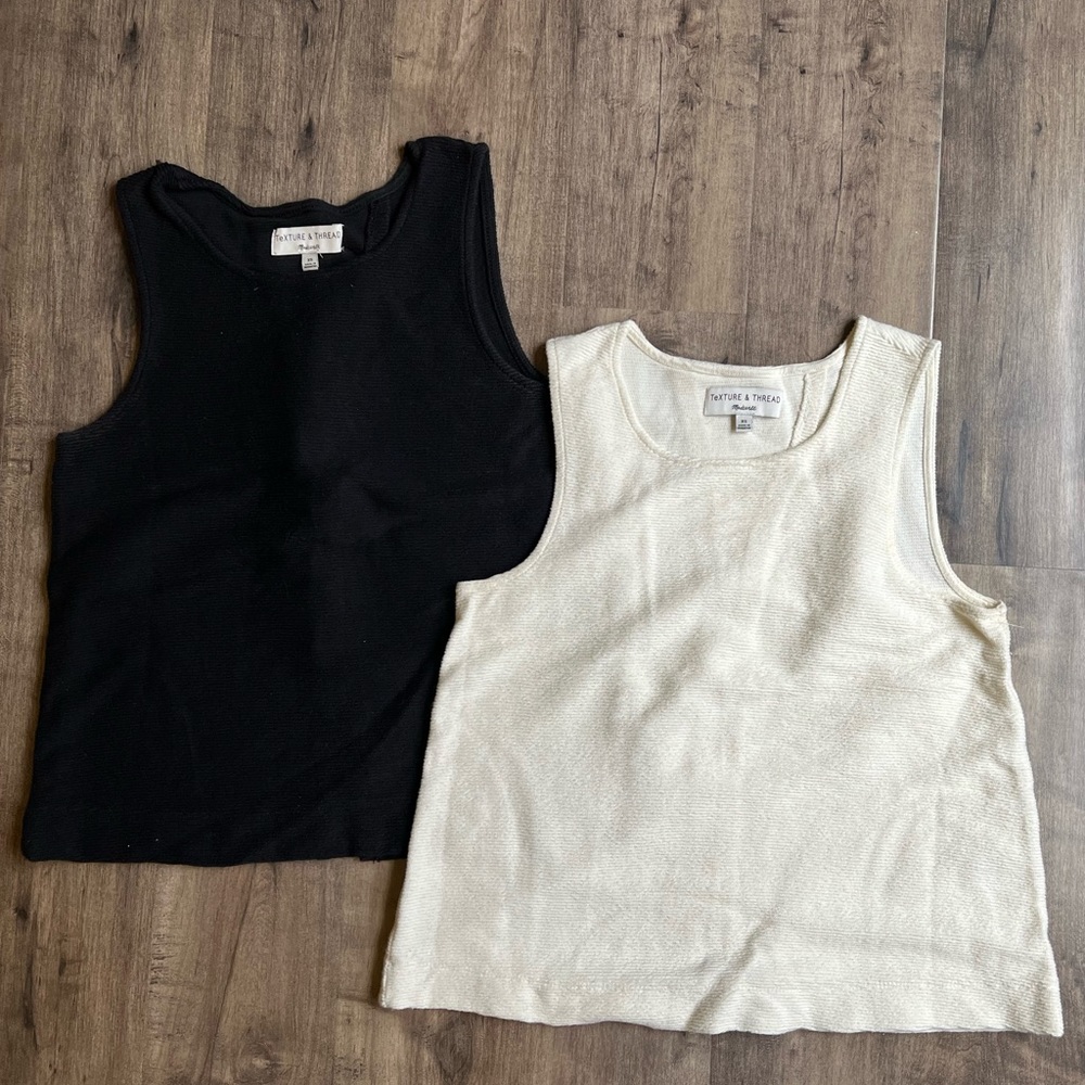 SET OF 2- Madewell Texture & Thread Open Back Tank Tops